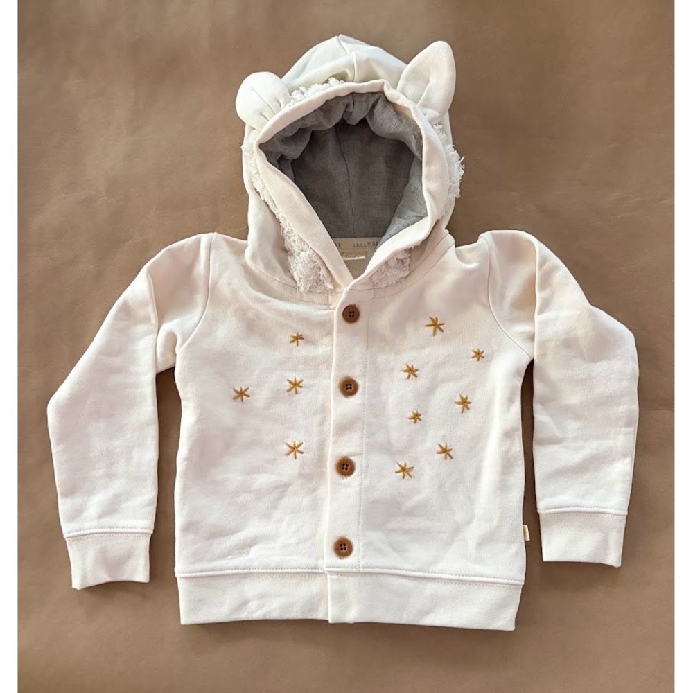 Hallmark Baby Star Embroidered Hooded Sweatshirt Animal 18-24M Toddler NWOT Soft